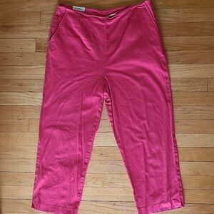 Pink Cotton Ankle Cropped Pants 12
